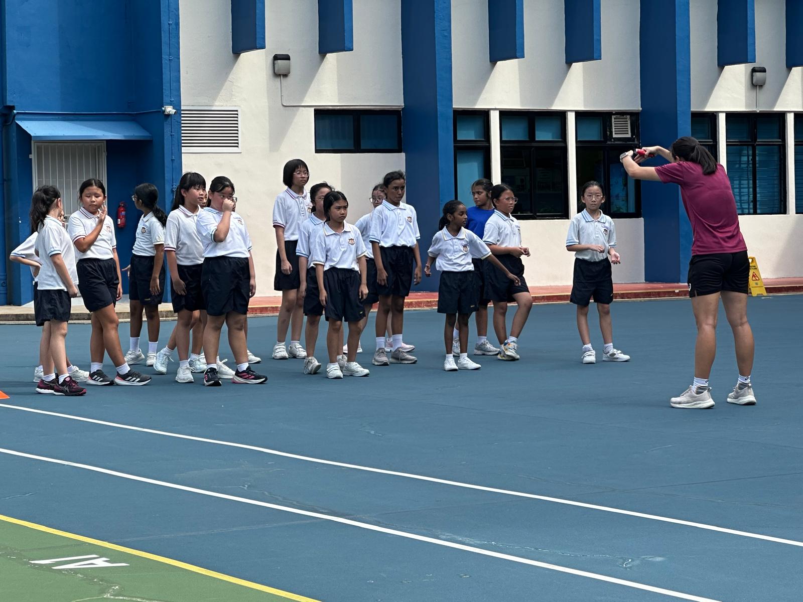 Netball Team getting coaching instructions